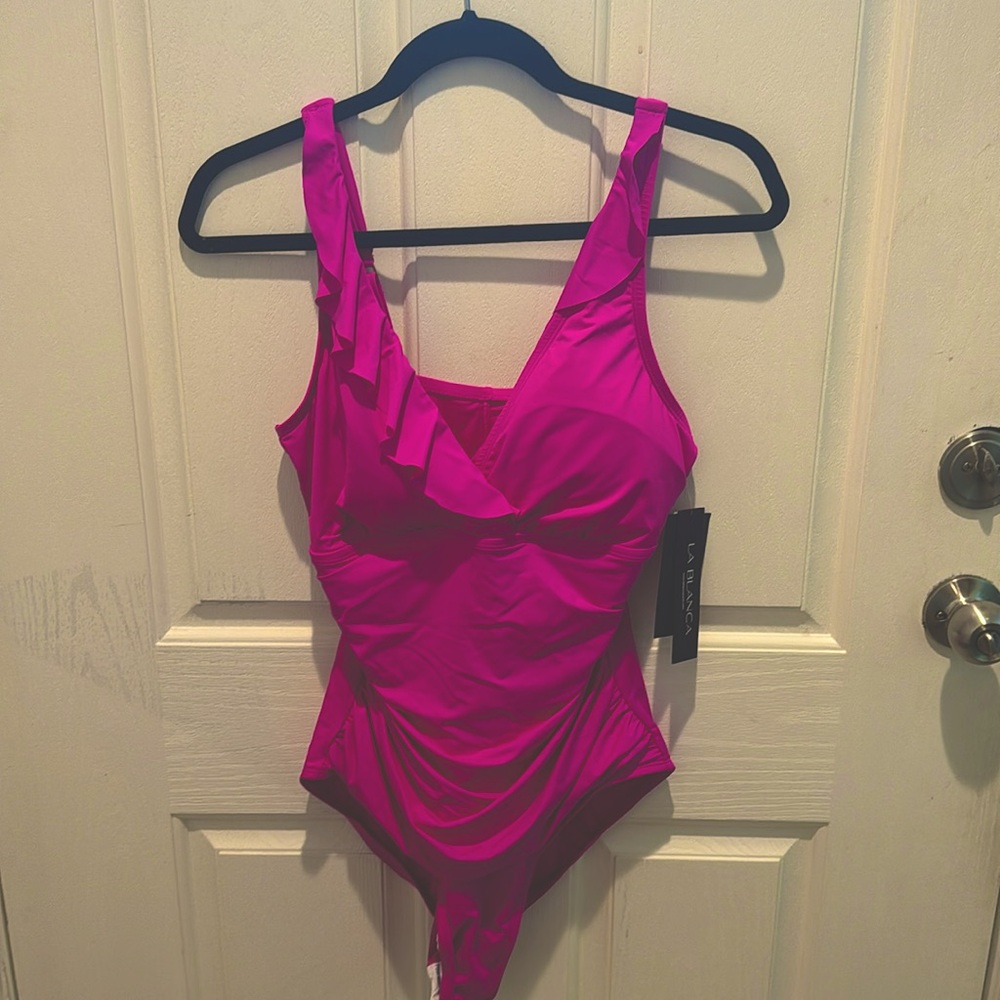 Fuchsia bathing suit by Le Blanca